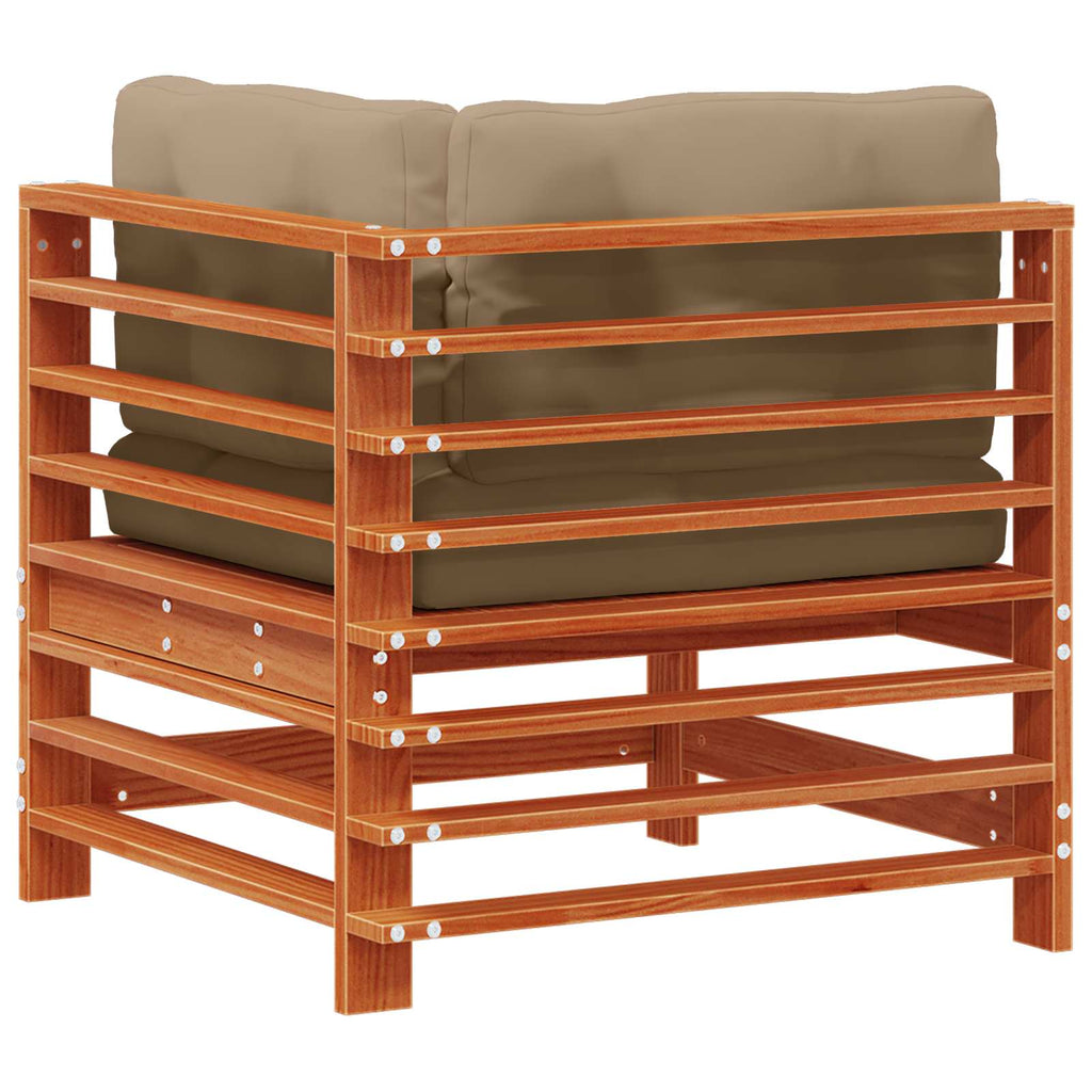 Καναπές Γωνίας Κήπου Στερεό πεύκο Κερωμένο Καφέ – εικόνα προϊόντος 7