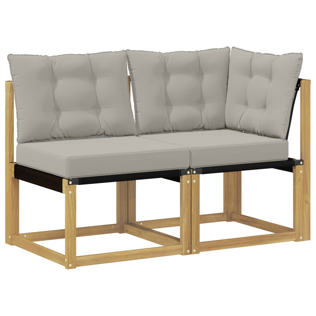 2 τμχ. Εξωτερικός Μεσαίος και Γωνιακός Καναπές Λευκό – εικόνα προϊόντος 2