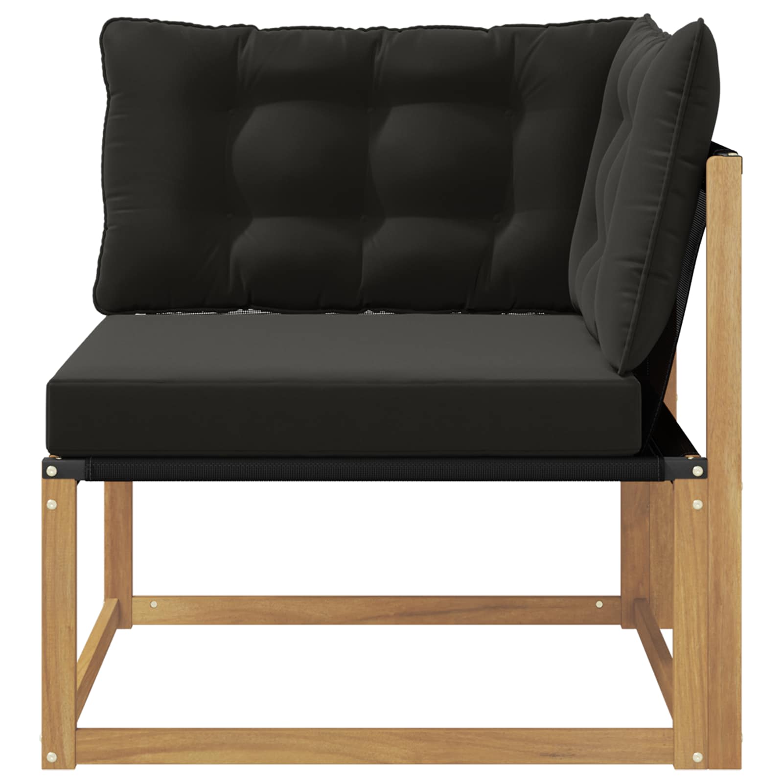 Υπαίθριο Γωνιακό Καναπέ Στερεό Ξύλο Ακακίας Λευκό – εικόνα προϊόντος 4