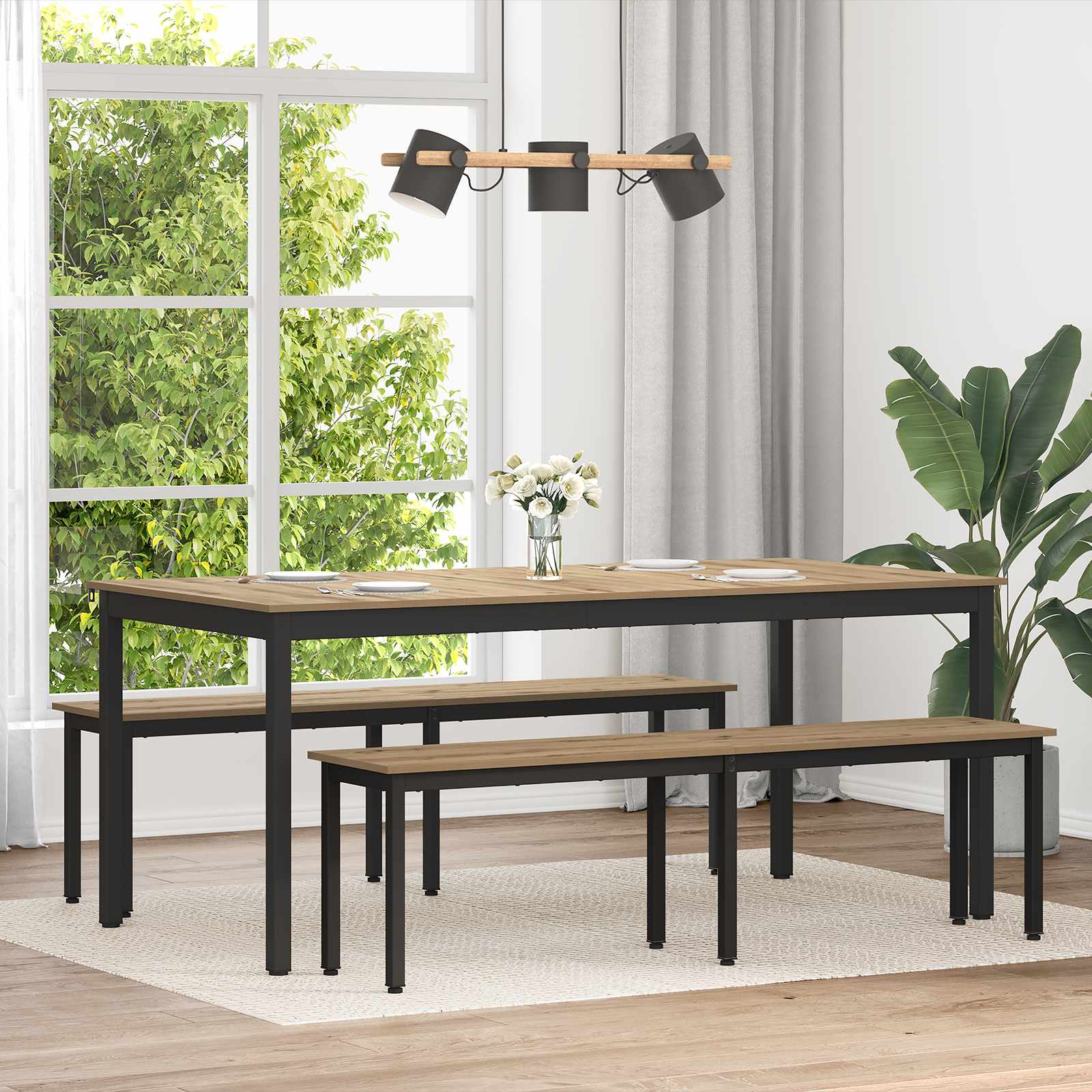 Τραπεζαρίες 180 x 90 x 75 cm Επεξεργασμένο Ξύλο Ορθογώνιος