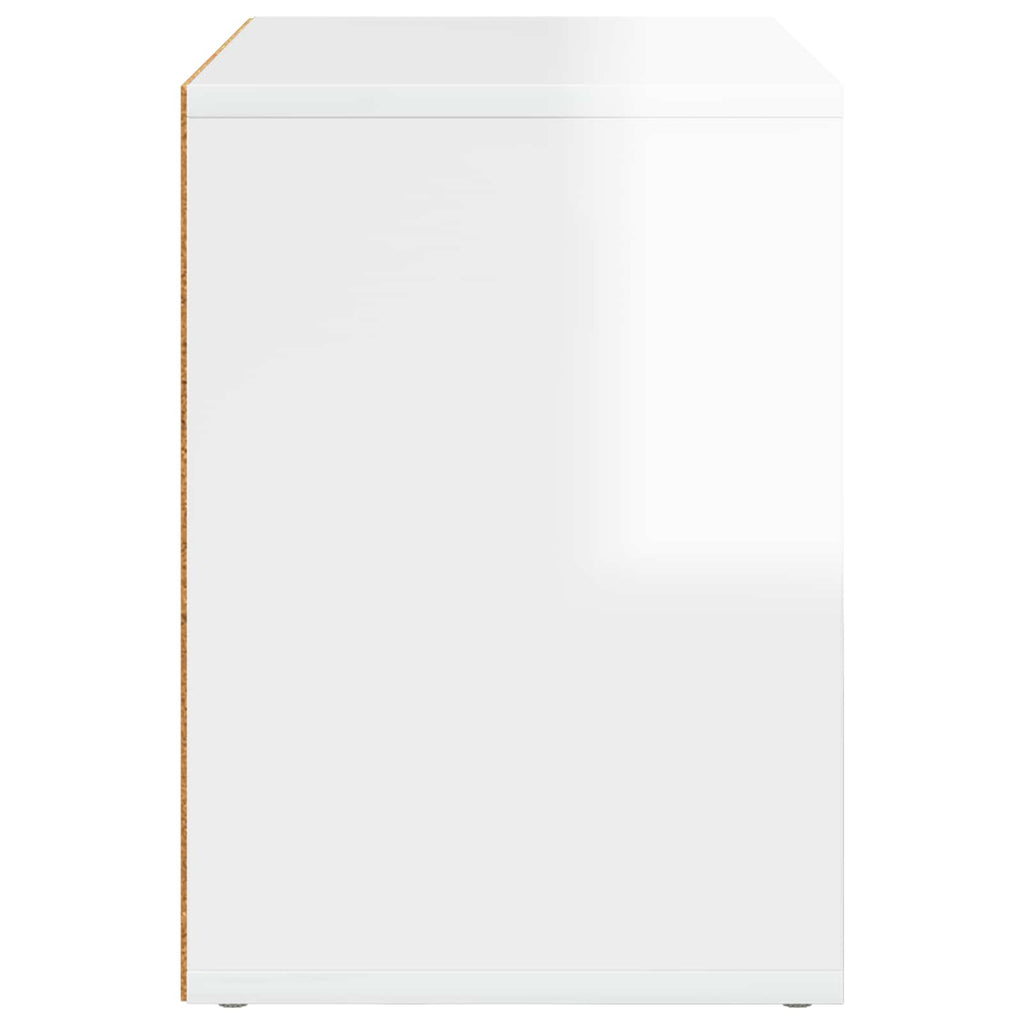 Σπίτι Γάτας Λαμπερό Λευκό 51 x 30 x 42,5 εκ Επεξεργασμένο Ξύλο