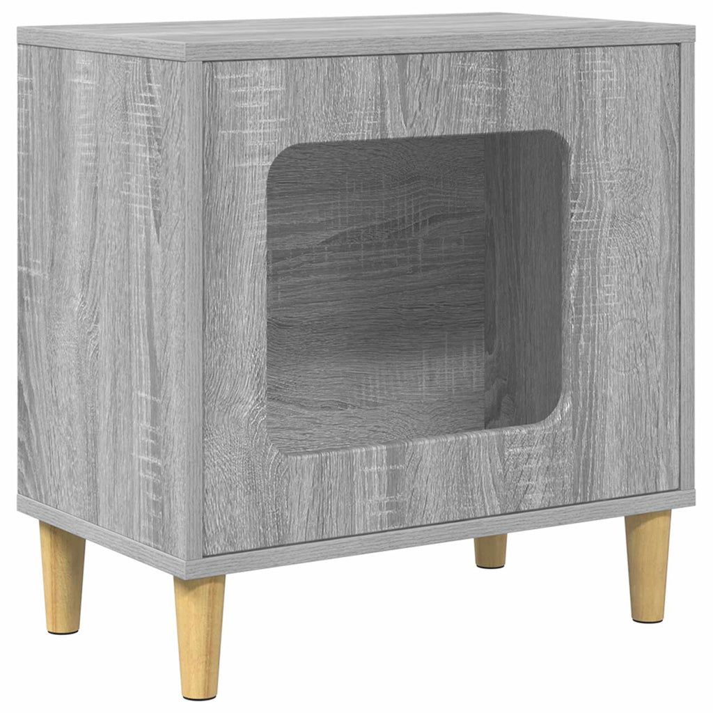 Σπίτι Γάτας Γκρι Sonoma 51 x 30 x 52 εκ. Επεξεργασμένο Ξύλο