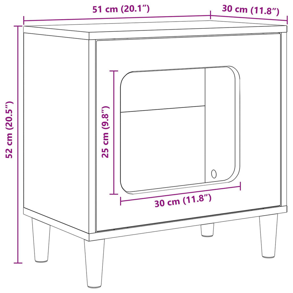 Σπίτι Γάτας Γκρι Sonoma 51 x 30 x 52 εκ. Επεξεργασμένο Ξύλο