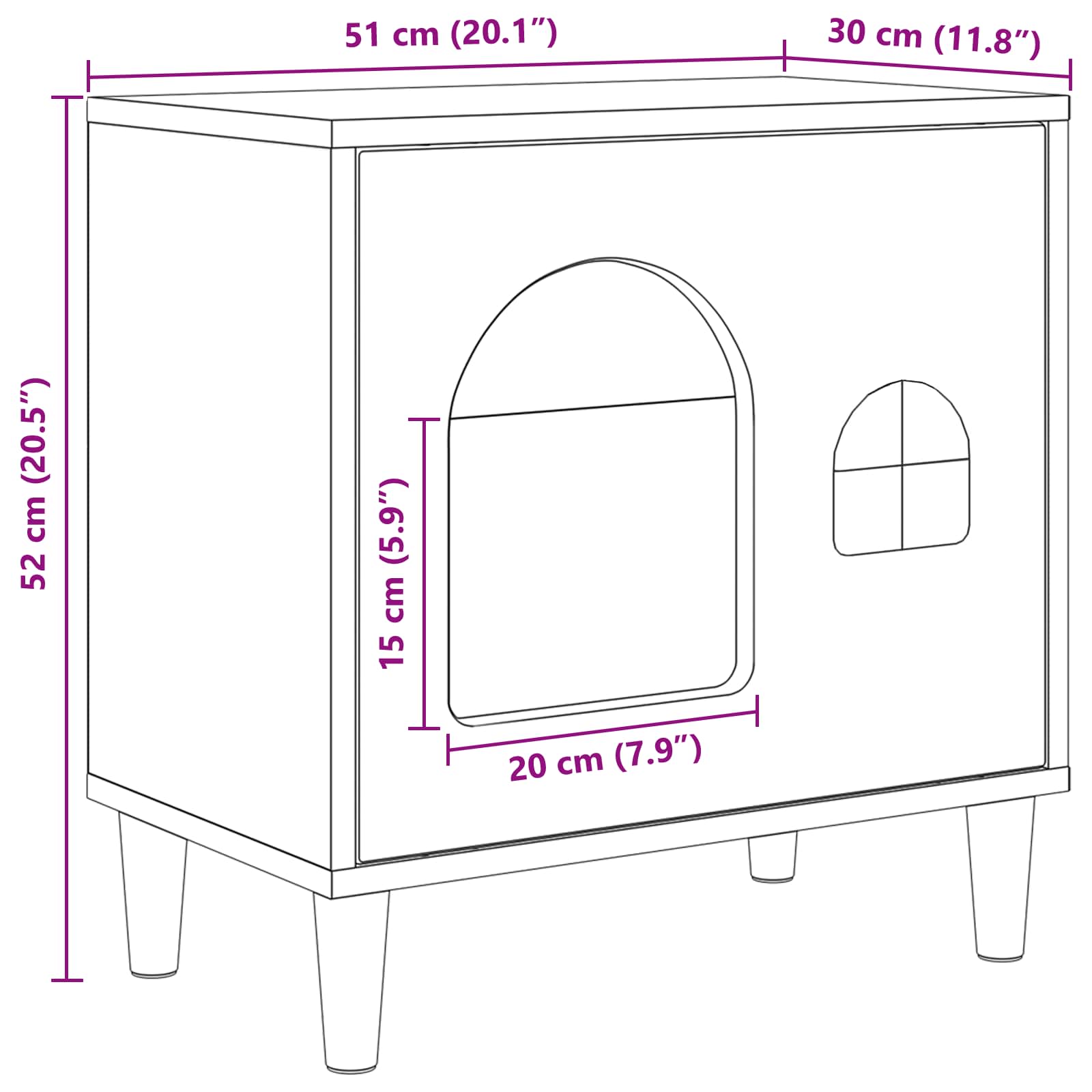 Σπίτι Γάτας Σκυρόδεμα 51 x 30 x 52 εκ. Επεξεργασμένο Ξύλο