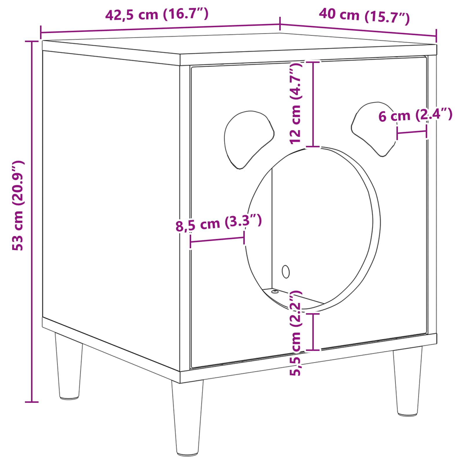 Σπίτι Γάτας Artisian Δρυς 42,5 x 40 x 53 εκ Επεξεργασμένο Ξύλο