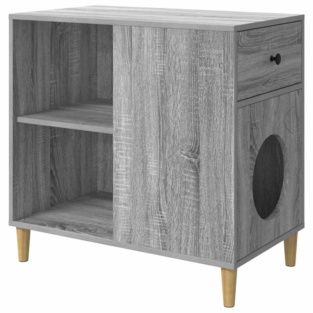 Σπίτι Γάτας Γκρι Sonoma 72 x 42,5 x 70 εκ. Επεξεργασμένο Ξύλο