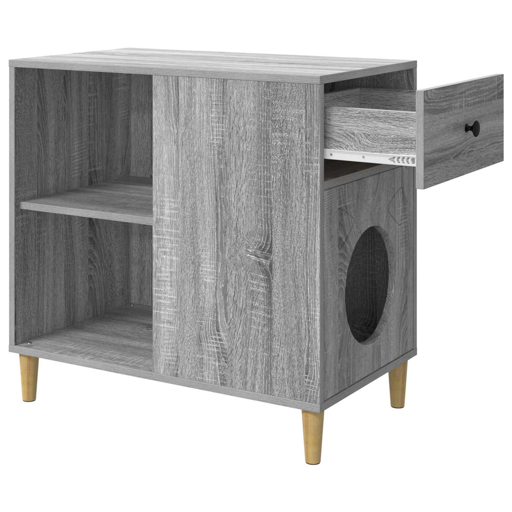 Σπίτι Γάτας Γκρι Sonoma 72 x 42,5 x 70 εκ. Επεξεργασμένο Ξύλο