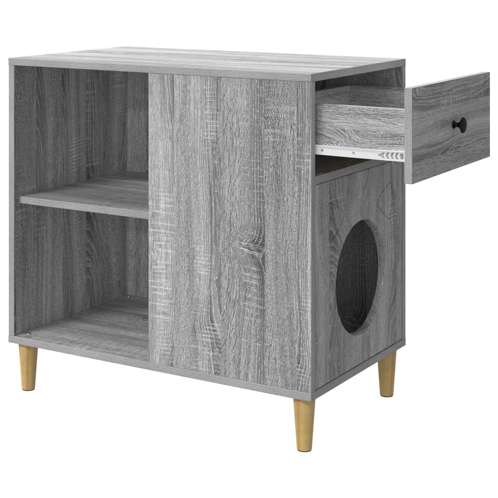 Σπίτι Γάτας Γκρι Sonoma 72 x 42,5 x 70 εκ. Επεξεργασμένο Ξύλο