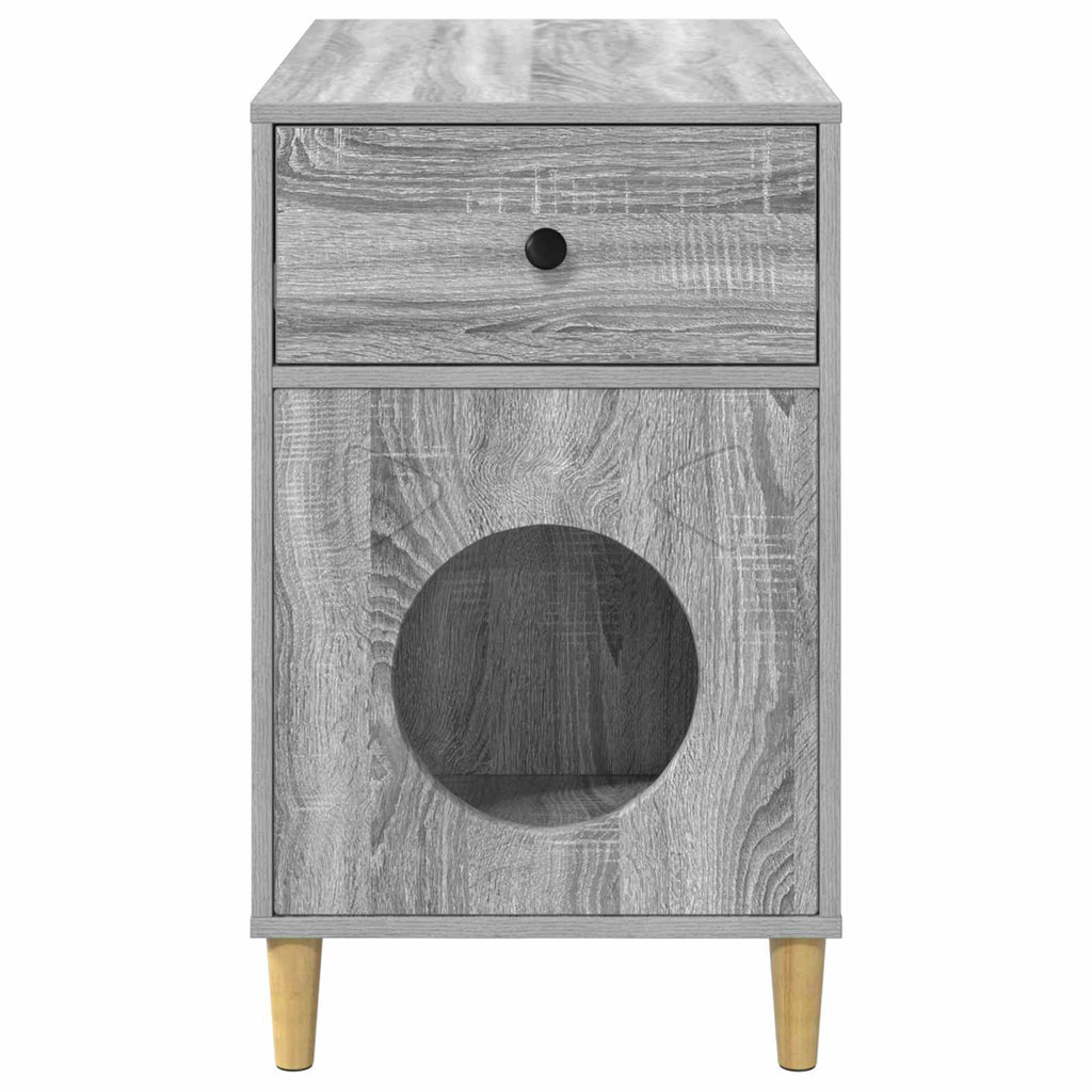 Σπίτι Γάτας Γκρι Sonoma 72 x 42,5 x 70 εκ. Επεξεργασμένο Ξύλο