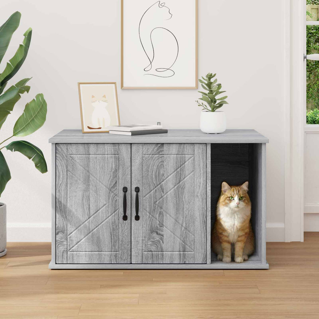 Σπίτι Γάτας Γκρι Sonoma 85 x 55 x 50,5 εκ Επεξεργασμένο Ξύλο