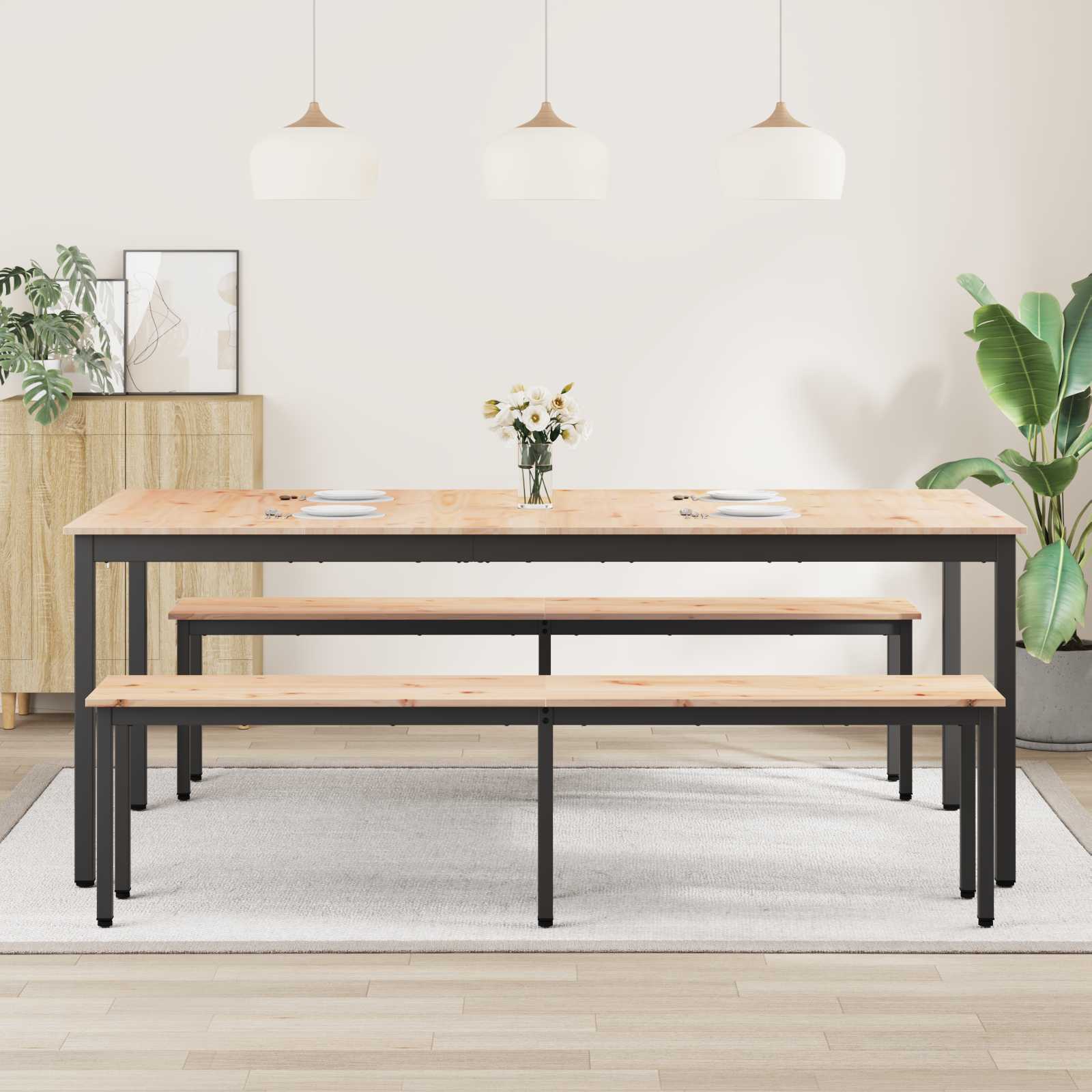 Τραπεζαρία Φυσικό 200 x 100 x 75 cm Στερεά ξυλεία πεύκου