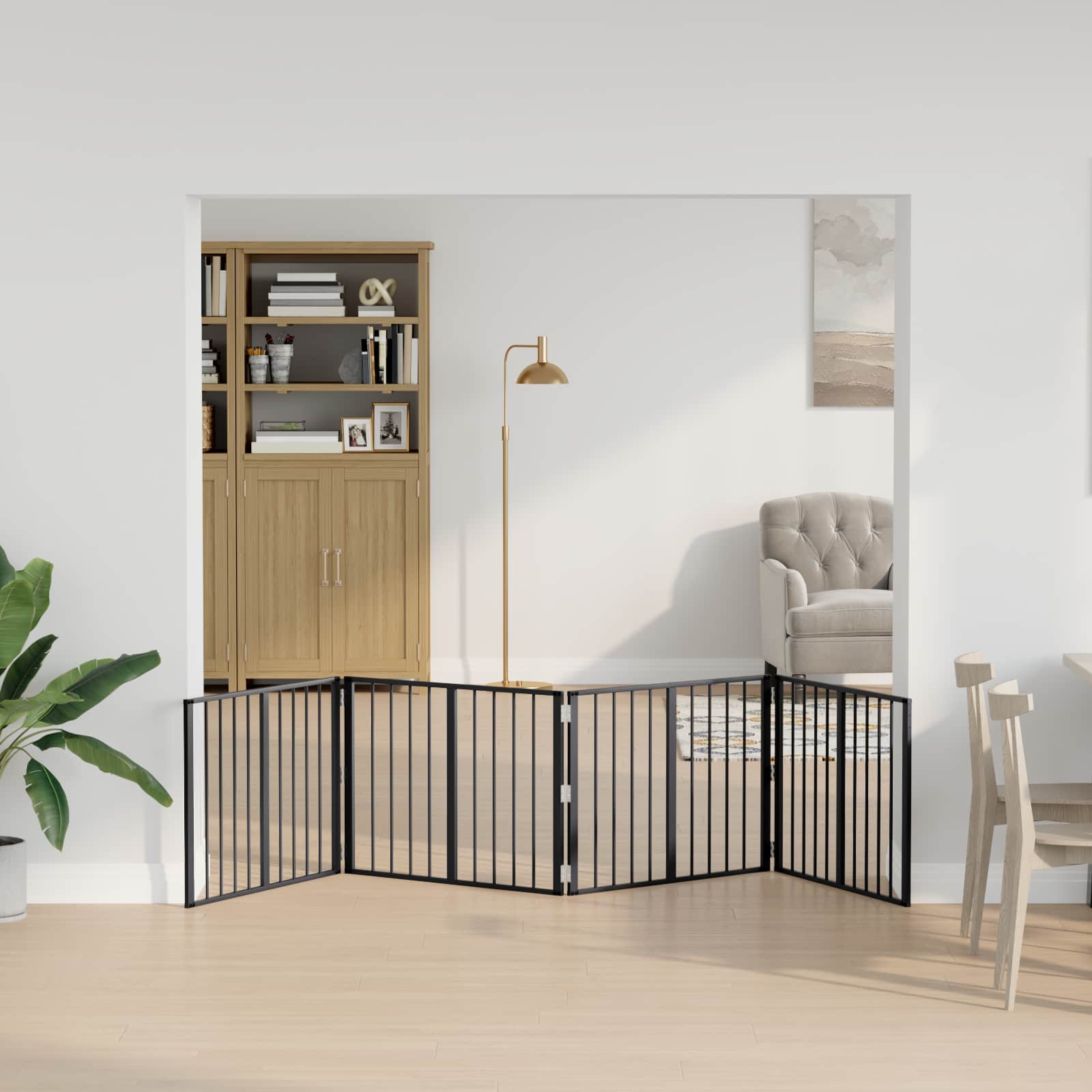 Πόρτα Σκύλου 4 τμχ. Μαύρο 80 x 60 cm Γαλβανισμένος Χάλυβας