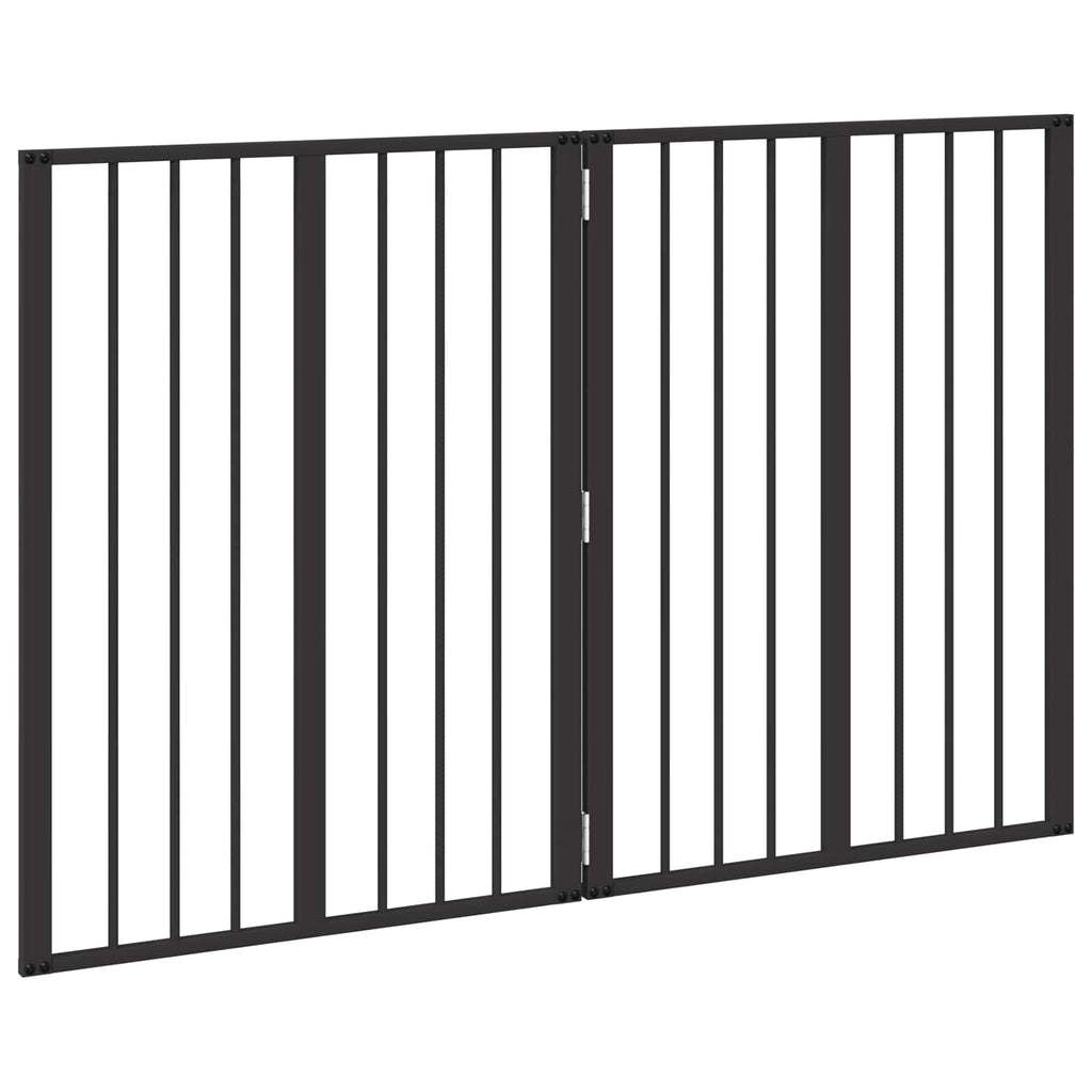 Πόρτα Σκύλου 2 τμχ. Μαύρο 60 x 80 cm Γαλβανισμένος Χάλυβας