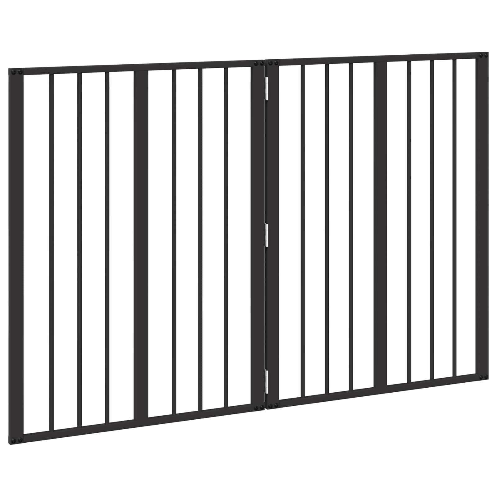 Πόρτα Σκύλου 2 τμχ. Μαύρο 60 x 80 cm Γαλβανισμένος Χάλυβας