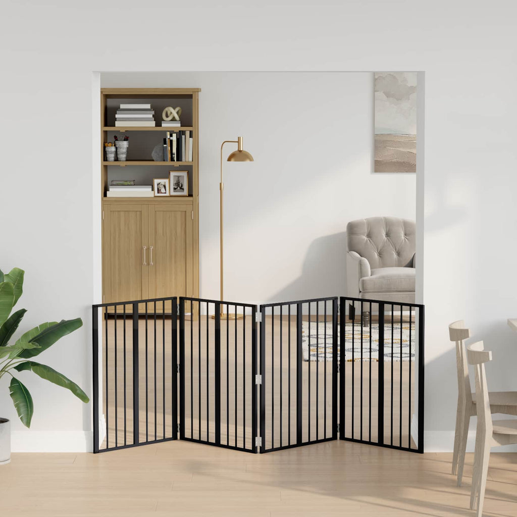 Πόρτα Σκύλου 4 τμχ. Μαύρο 60 x 80 cm Γαλβανισμένος Χάλυβας