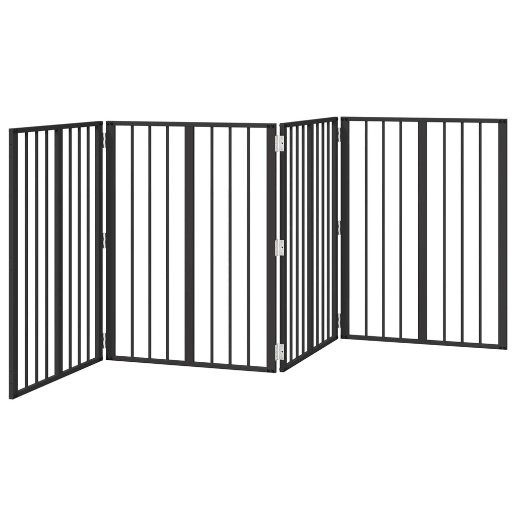 Πόρτα Σκύλου 4 τμχ. Μαύρο 60 x 80 cm Γαλβανισμένος Χάλυβας