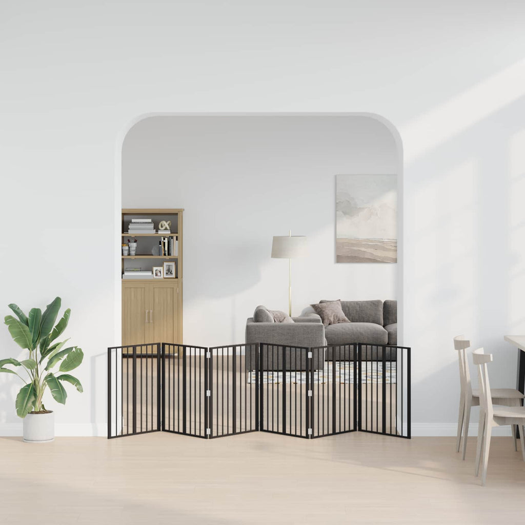 Πόρτα Σκύλου 6 τμχ. Μαύρο 60 x 80 cm Γαλβανισμένος Χάλυβας