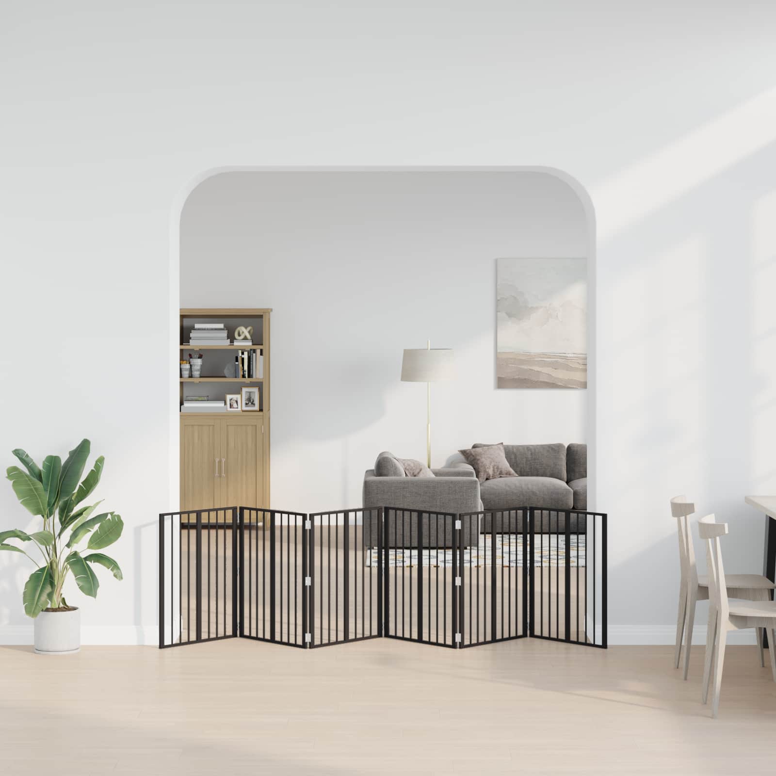 Πόρτα Σκύλου 6 τμχ. Μαύρο 60 x 80 cm Γαλβανισμένος Χάλυβας