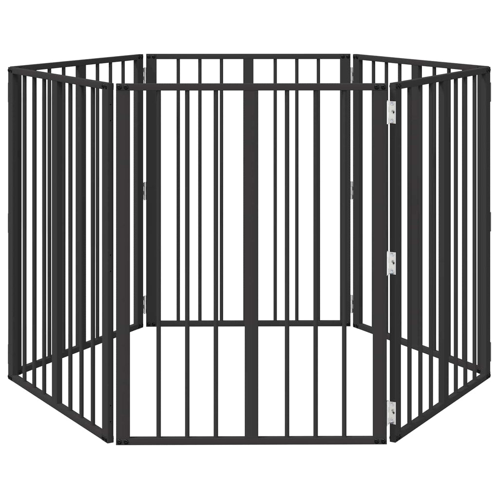 Πόρτα Σκύλου 6 τμχ. Μαύρο 60 x 80 cm Γαλβανισμένος Χάλυβας