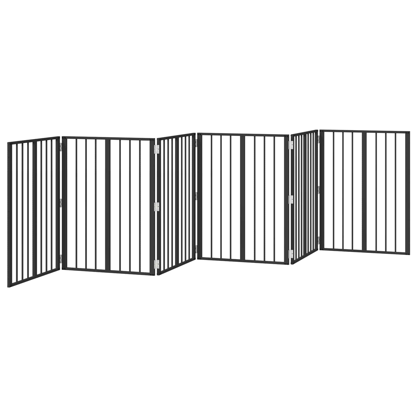 Πόρτα Σκύλου 6 τμχ. Μαύρο 60 x 80 cm Γαλβανισμένος Χάλυβας