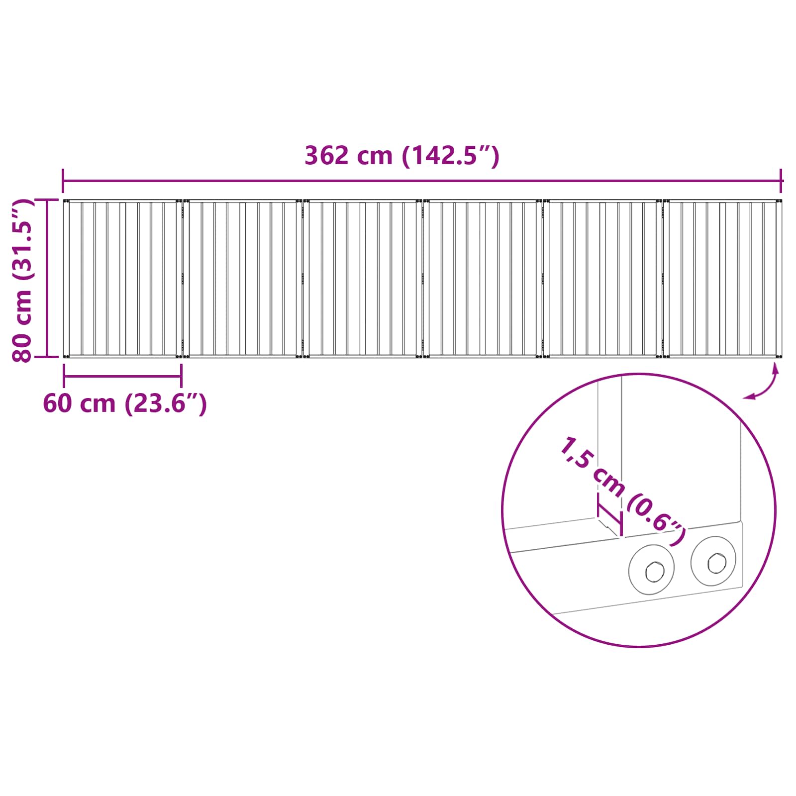 Πόρτα Σκύλου 6 τμχ. Μαύρο 60 x 80 cm Γαλβανισμένος Χάλυβας