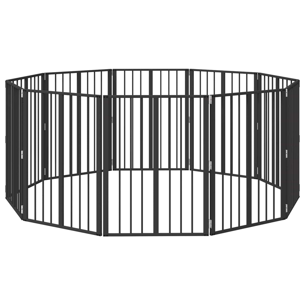 Πόρτα Σκύλου 10 τμχ. Μαύρο 60 x 80 cm Γαλβανισμένος Χάλυβας