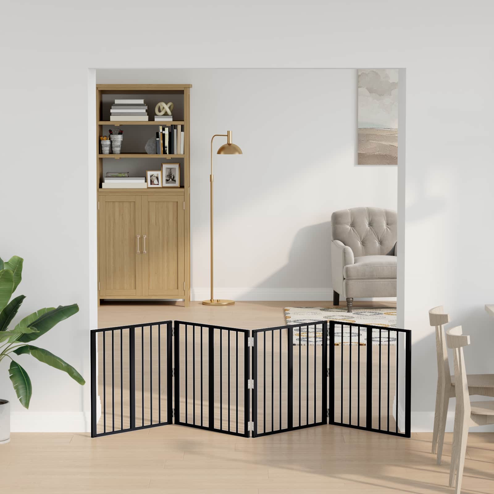 Πόρτα Σκύλου 4 τμχ. Μαύρο 60 x 60 cm Γαλβανισμένος Χάλυβας