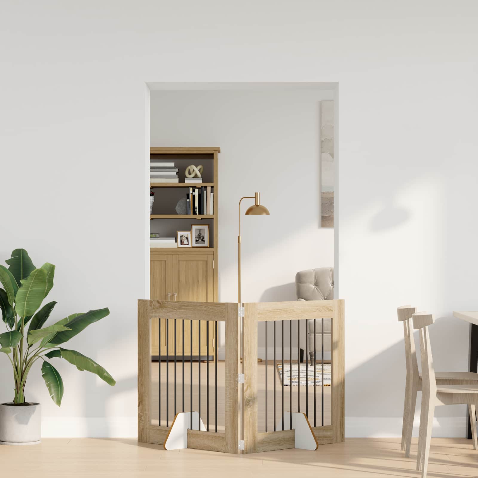 Στερεωμένη γυαλιστερή πύλη για σκύλους 2 τμχ. Sonoma Δρυς