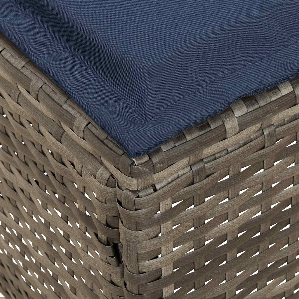 2 τμχ. Σκαμπό Κήπου Ράτα PE Γκρι και Navy Blue
