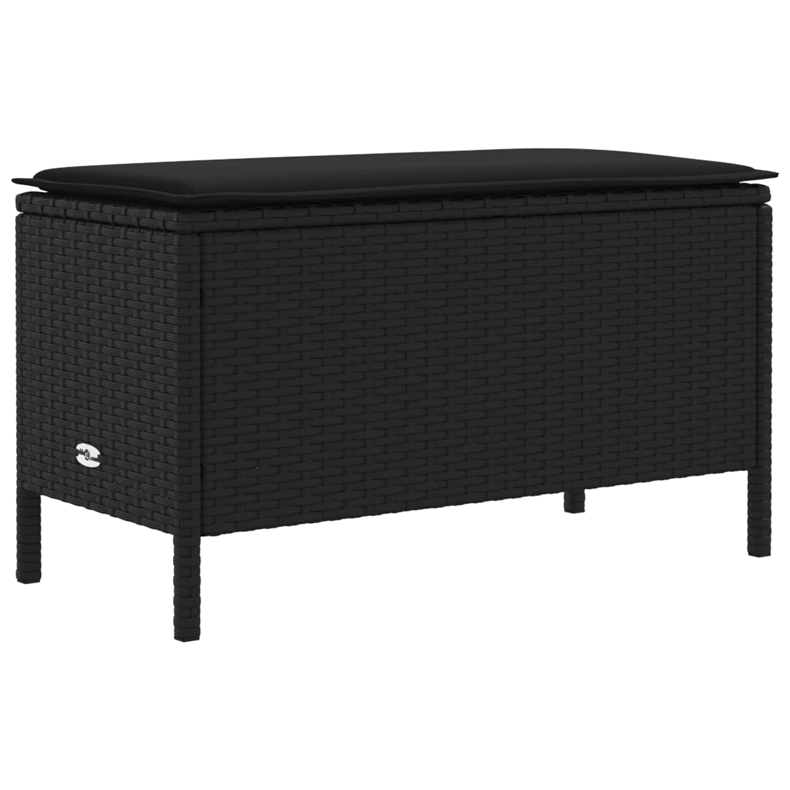 Σκαμπό Κήπου με μαξιλάρι Μαύρο 80 x 38 x 45 cm Ράτα PE
