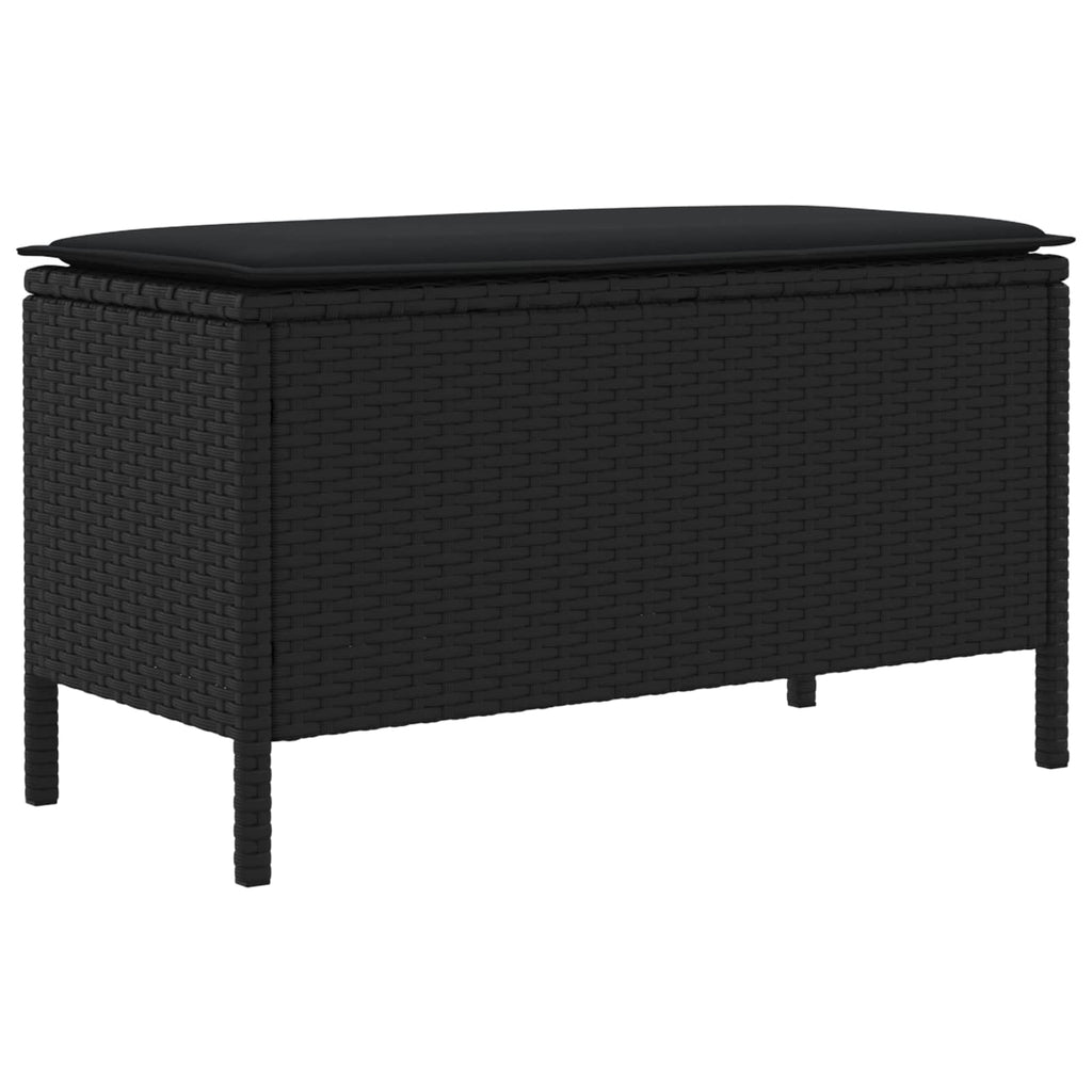 Σκαμπό Κήπου με μαξιλάρι Μαύρο 80 x 38 x 45 cm Ράτα PE