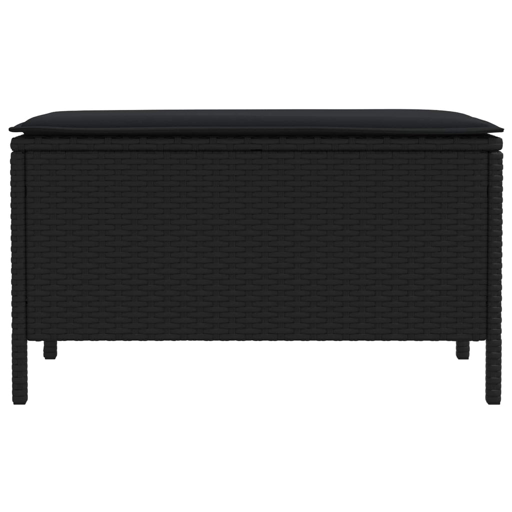 Σκαμπό Κήπου με μαξιλάρι Μαύρο 80 x 38 x 45 cm Ράτα PE