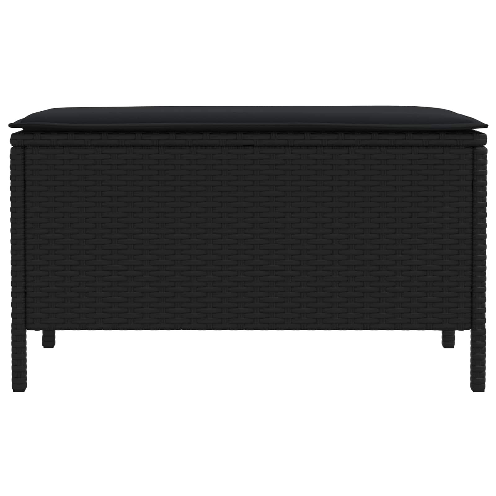 Σκαμπό Κήπου με μαξιλάρι Μαύρο 80 x 38 x 45 cm Ράτα PE