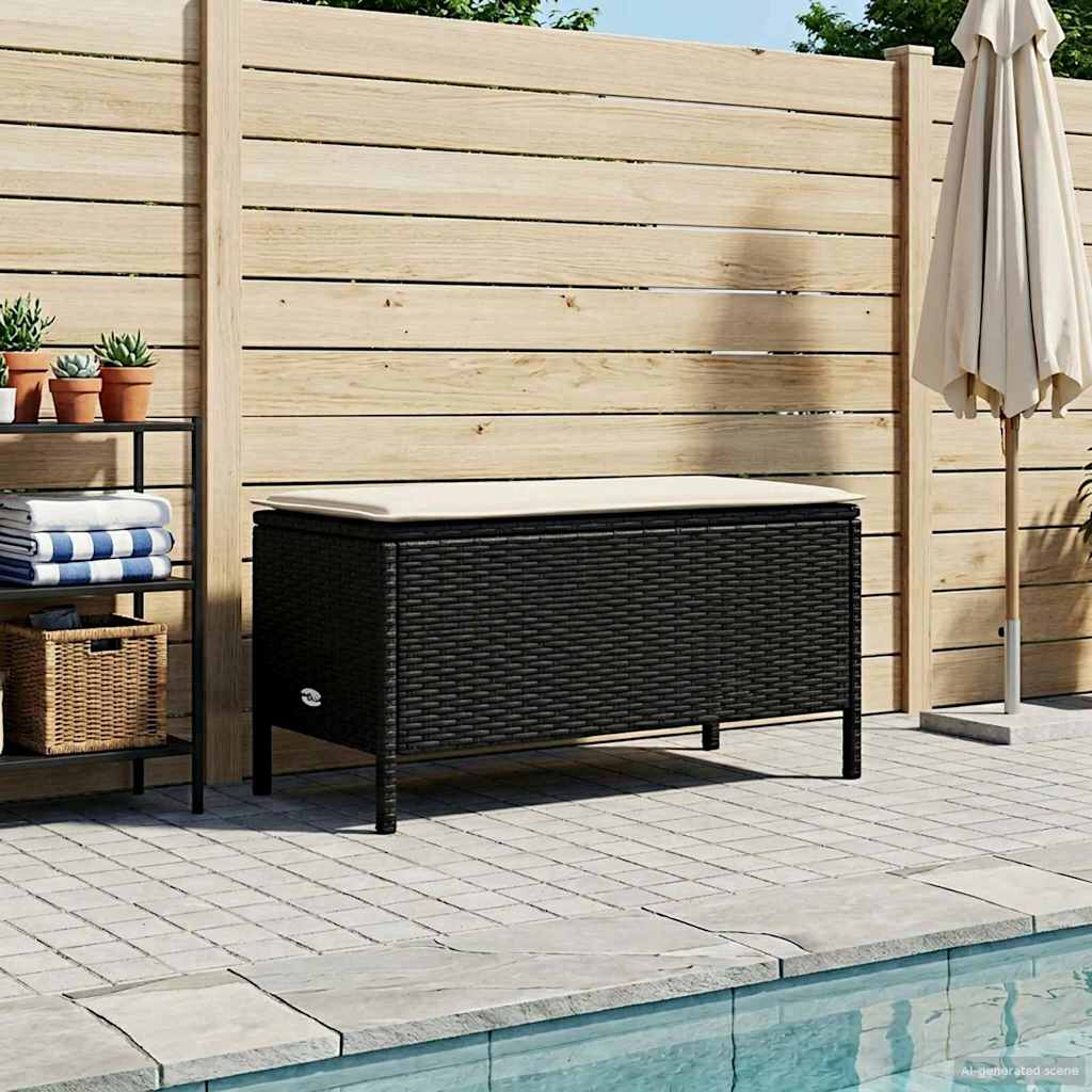 Σκαμπό Κήπου Μαύρο και Κρέμα 80 x 38 x 45 cm Ράτα PE