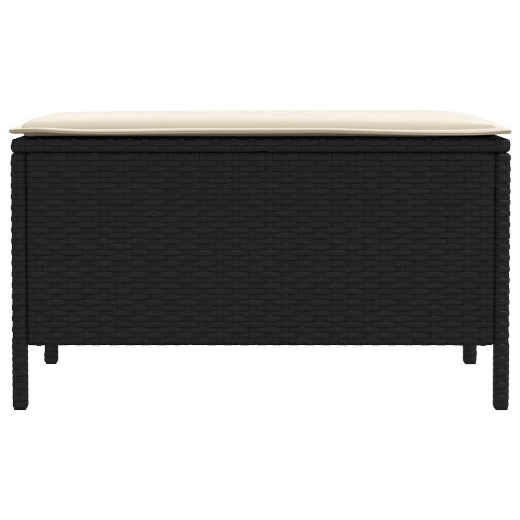 Σκαμπό Κήπου Μαύρο και Κρέμα 80 x 38 x 45 cm Ράτα PE