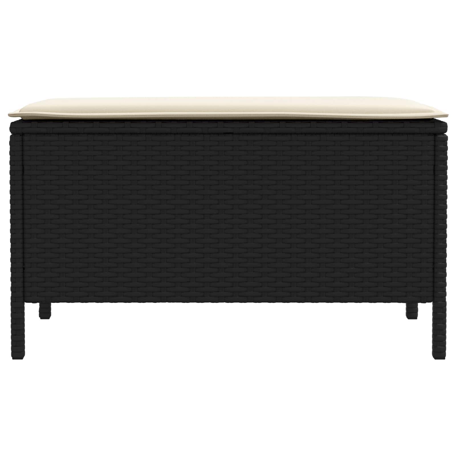 Σκαμπό Κήπου Μαύρο και Κρέμα 80 x 38 x 45 cm Ράτα PE
