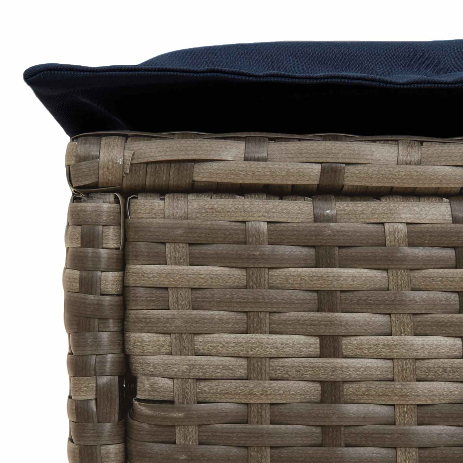 Σκαμπό Κήπου Γκρι και Navy Blue 80 x 38 x 42 εκ Ράτα PE