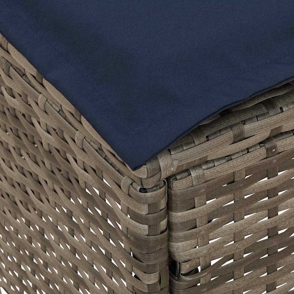 Σκαμπό Κήπου Γκρι και Navy Blue 80 x 38 x 42 εκ Ράτα PE