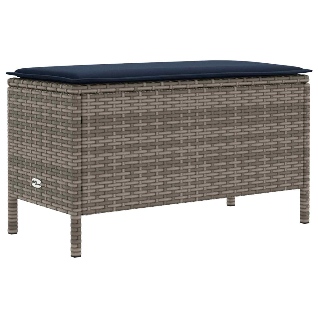 Σκαμπό Κήπου Γκρι και Navy Blue 80 x 38 x 42 εκ Ράτα PE