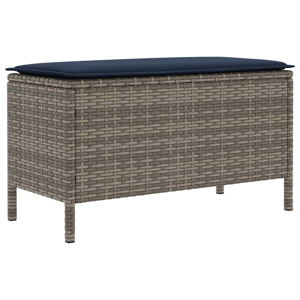 Σκαμπό Κήπου Γκρι και Navy Blue 80 x 38 x 42 εκ Ράτα PE