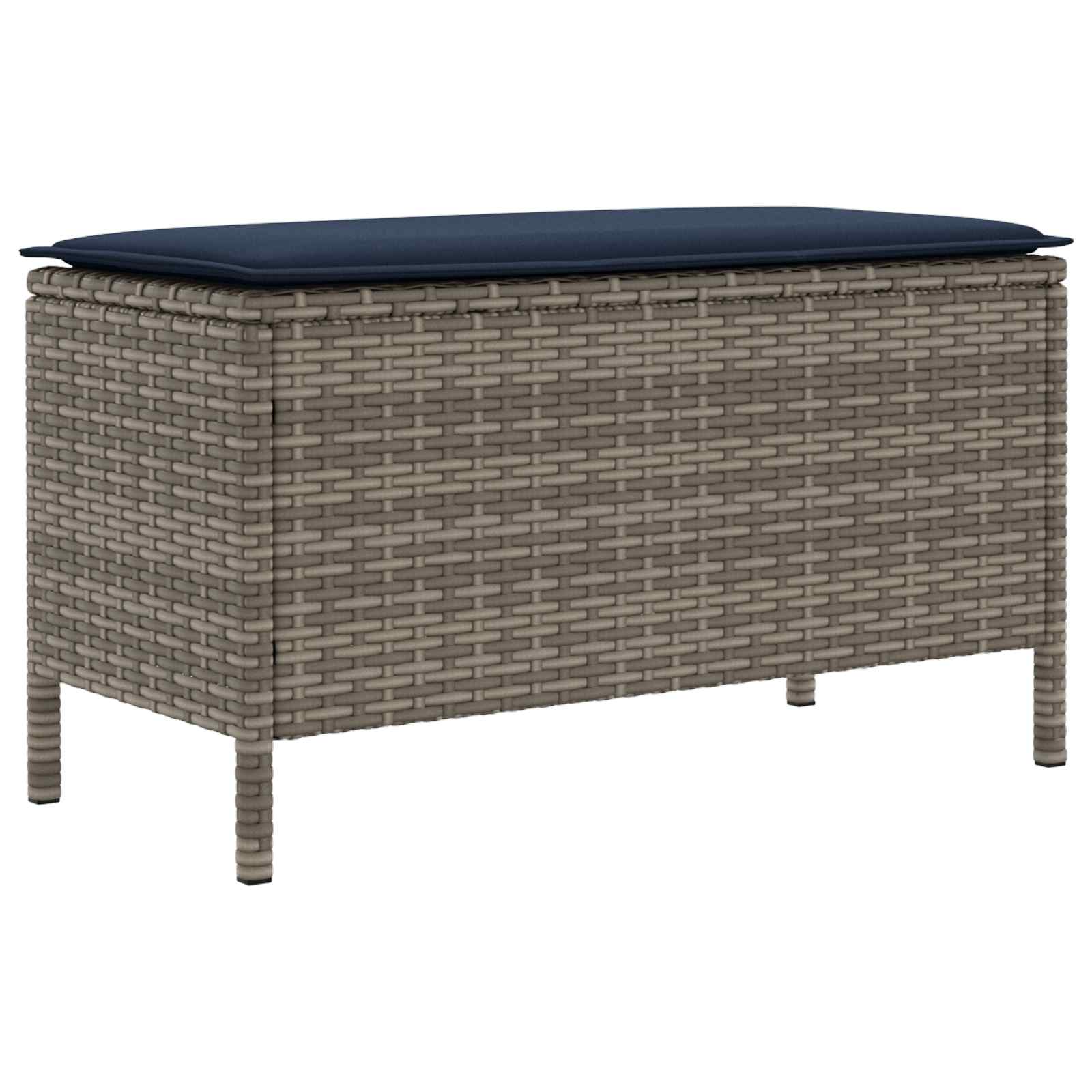 Σκαμπό Κήπου Γκρι και Navy Blue 80 x 38 x 42 εκ Ράτα PE