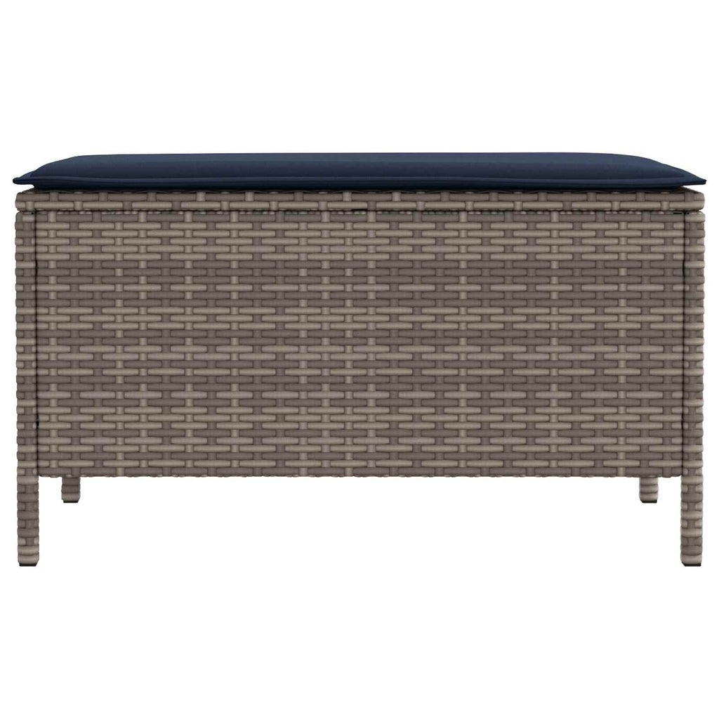 Σκαμπό Κήπου Γκρι και Navy Blue 80 x 38 x 42 εκ Ράτα PE