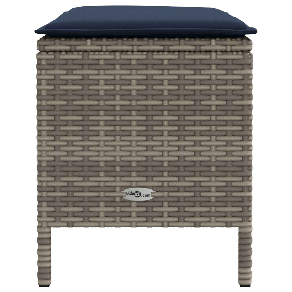 Σκαμπό Κήπου Γκρι και Navy Blue 80 x 38 x 42 εκ Ράτα PE