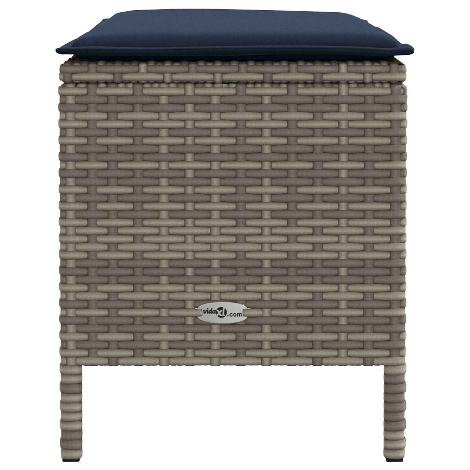 Σκαμπό Κήπου Γκρι και Navy Blue 80 x 38 x 42 εκ Ράτα PE