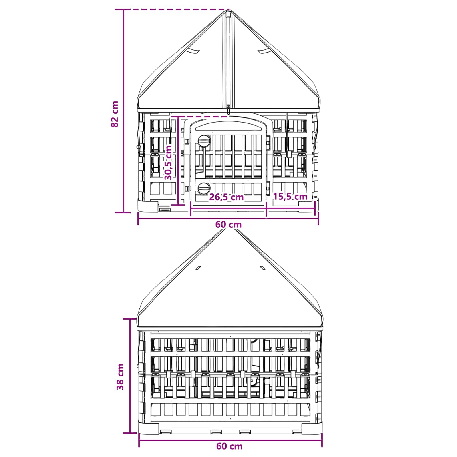 4 Πάνελ Τσουληθράκι με Σκεπή 60 x 60 x 82 εκ Πλαστικό Λευκό