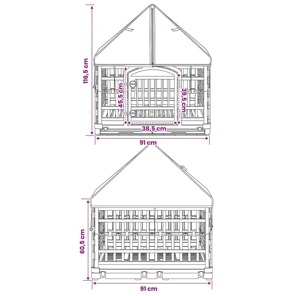 4 Πάνελ Τσουληθράκι με Σκεπή 177,5 x 154,5 x 112 εκ Πλαστικό