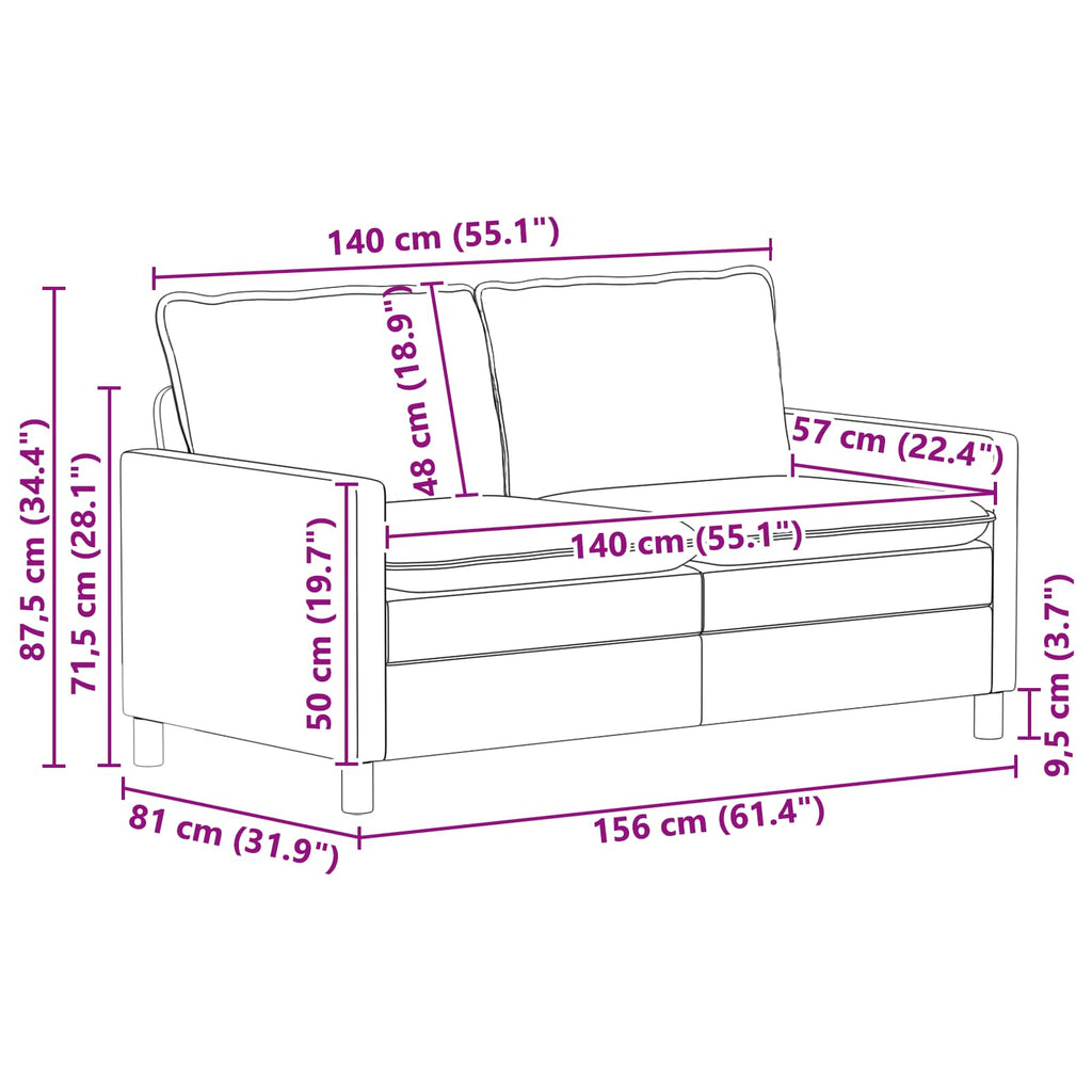Σετ Καναπέ 2 τμχ. Μαύρο Ύφασμα