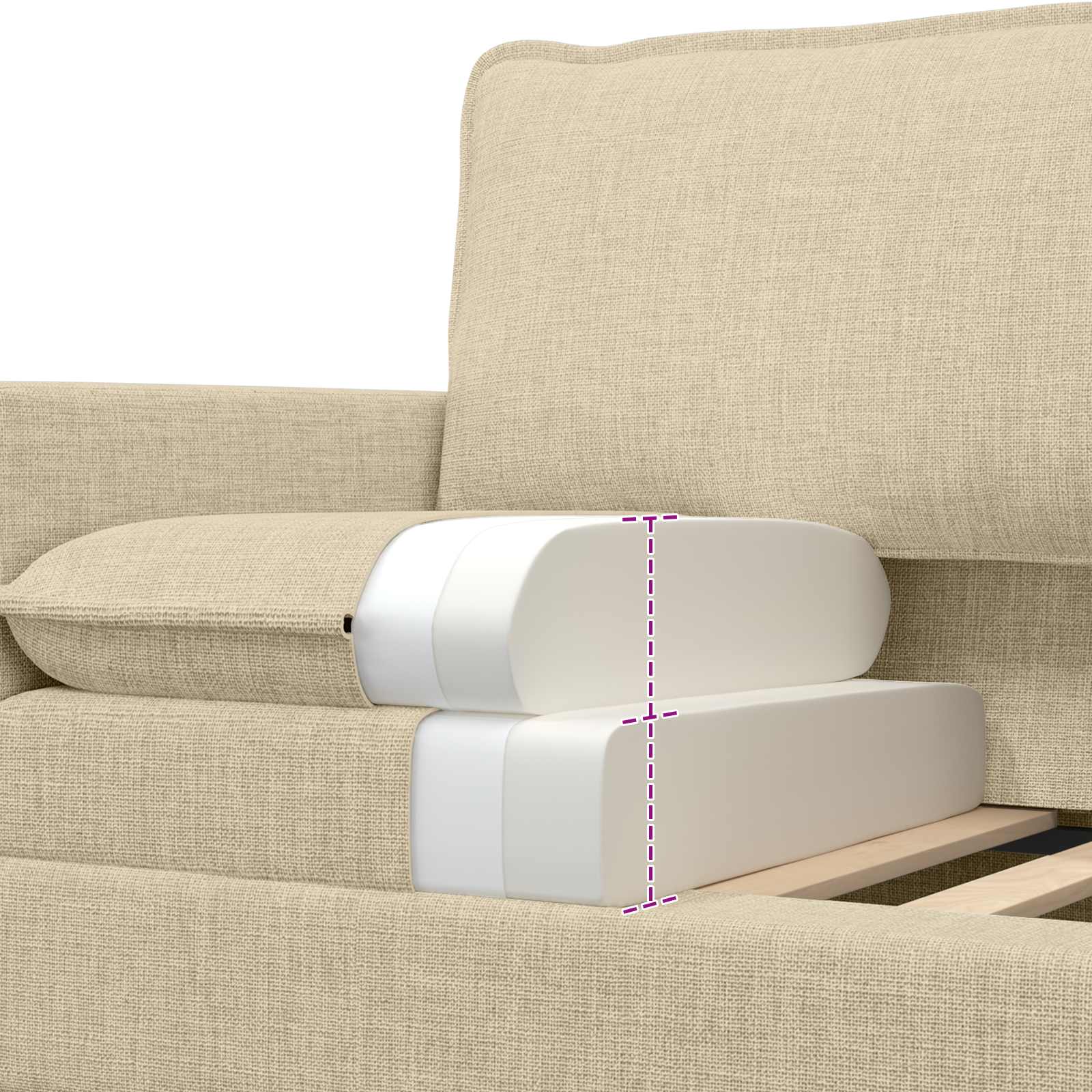Σετ Καναπέ 2 τμχ. Κρεμ Ύφασμα
