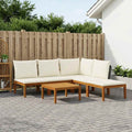 6 τμχ. Στερεό Acacia Ξύλο & Σχοινί Φυσικό