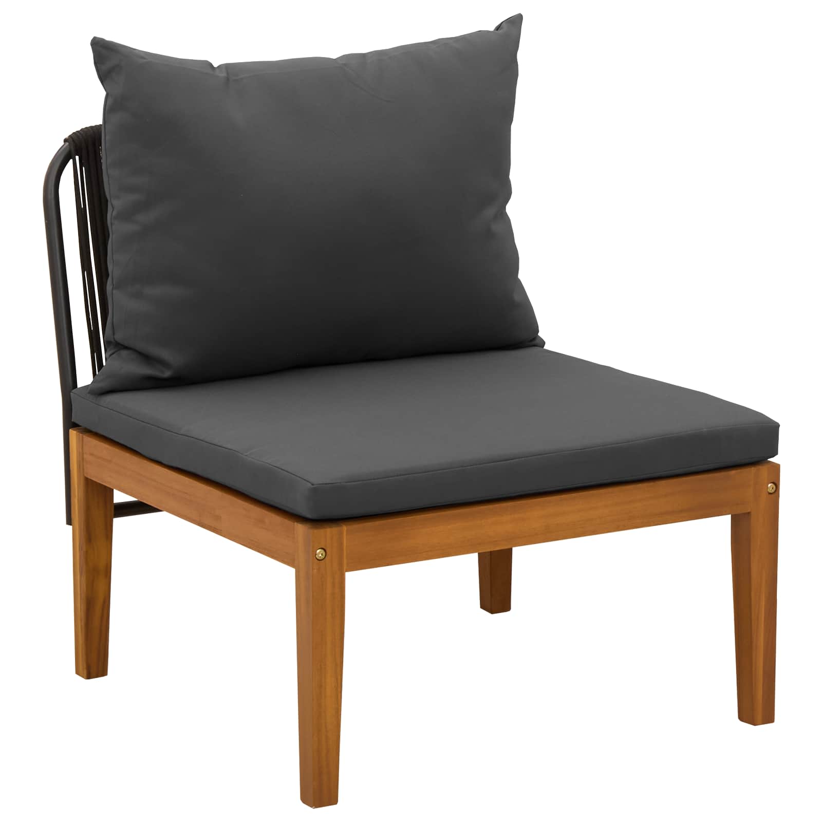 6 τμχ. Στερεό Acacia Ξύλο & Σχοινί Φυσικό